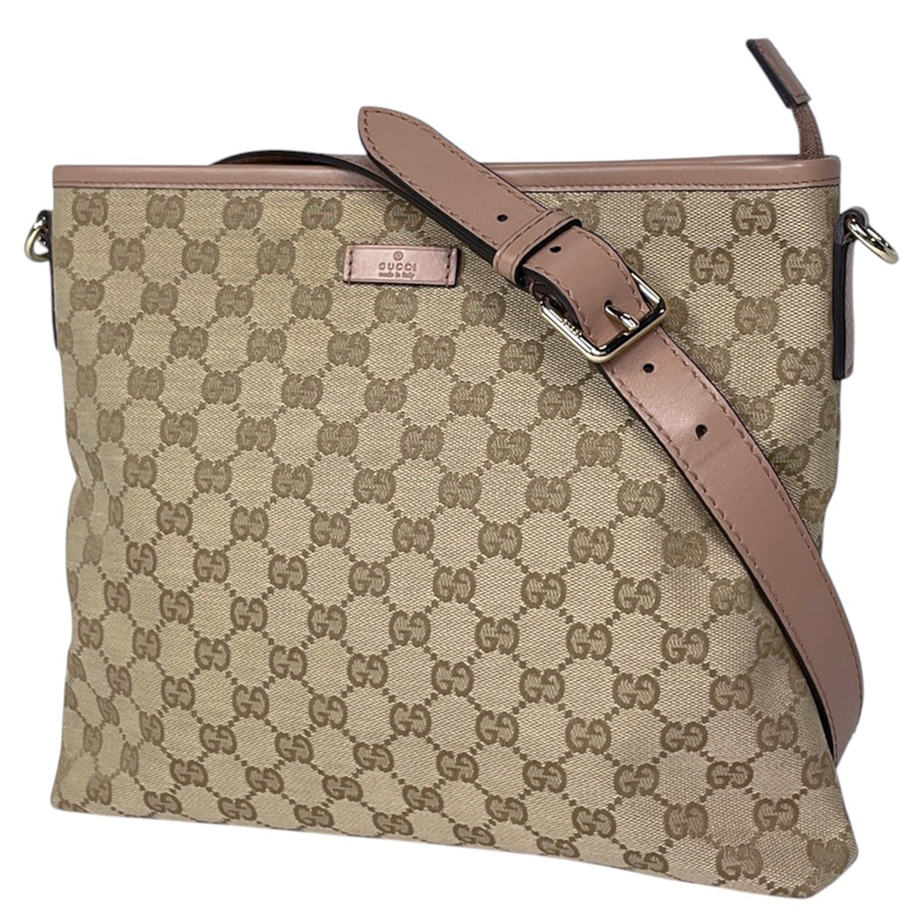 Gucci GUCCI Shoulder Bag GG Pattern Canvas Beige Pink 388924 Women's
